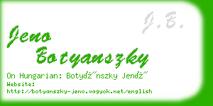 jeno botyanszky business card